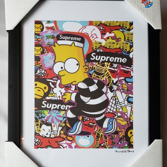 Fairchild Paris Other - Surpreme X Bart Simpson X Bape Framed Wall Art 🔥